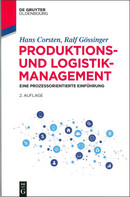 Cover des Buches "Produktions- und Logistikmanagement". Auf weißem Grund stehen die Autoren in blauer Schrift, darunter der Buchtitel in großer roter Schrift und die Unterüberschrift in schwarzer, fetter Schrift. Unter dem Text sind unterschiedlich große, blaue und graue Kreise, teilweise mit weißen Piktogrammen zum Thema Kommunikation und Wirtschaft, die durch Linien zu einer Art Netzwerk verbunden sind.