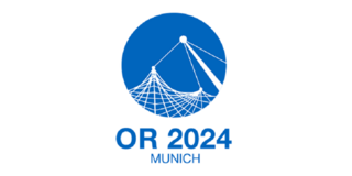 Logo Operations Research 2024 München Logo Operations Research 2024 München, oben blauer Kreis mit weißem Netz, darunter blaue Schrift auf weißem Grund